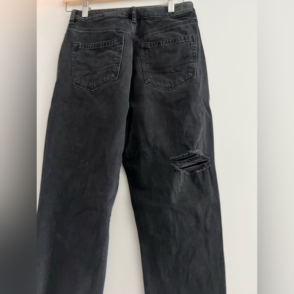 American Eagle Outfitters Distressed Black Straight Leg Jeans - Picture 5 of 6